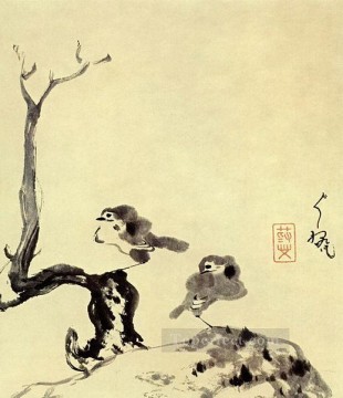 バダ・シャンレン・ズー・ダー Painting - 二羽の鳥 1705年 古い中国の墨